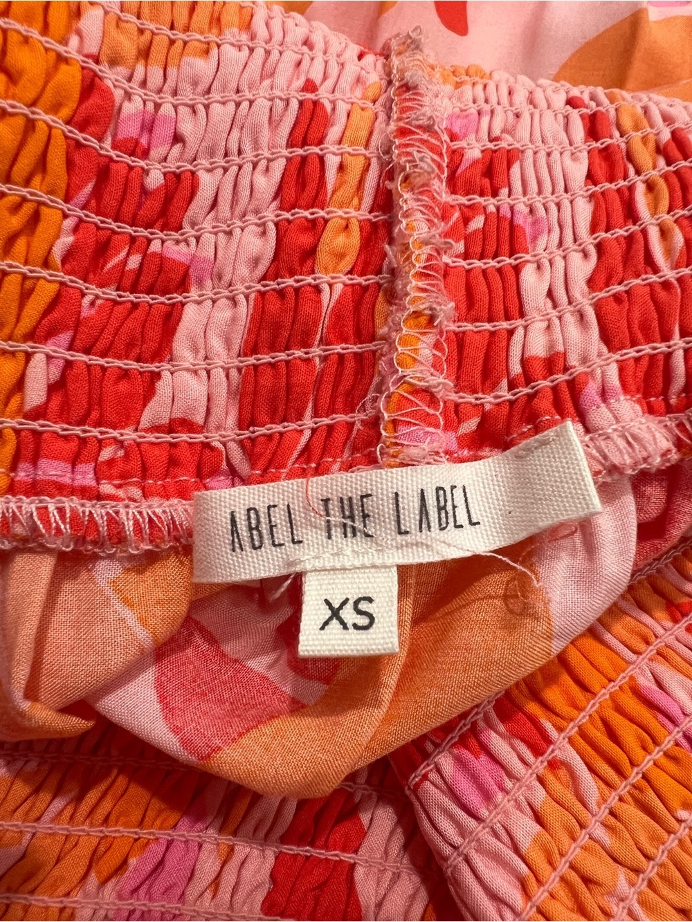 Tiered Floral Maxi Skirt with Smocked Waist in Pink & Orange - Picture 5 of 5